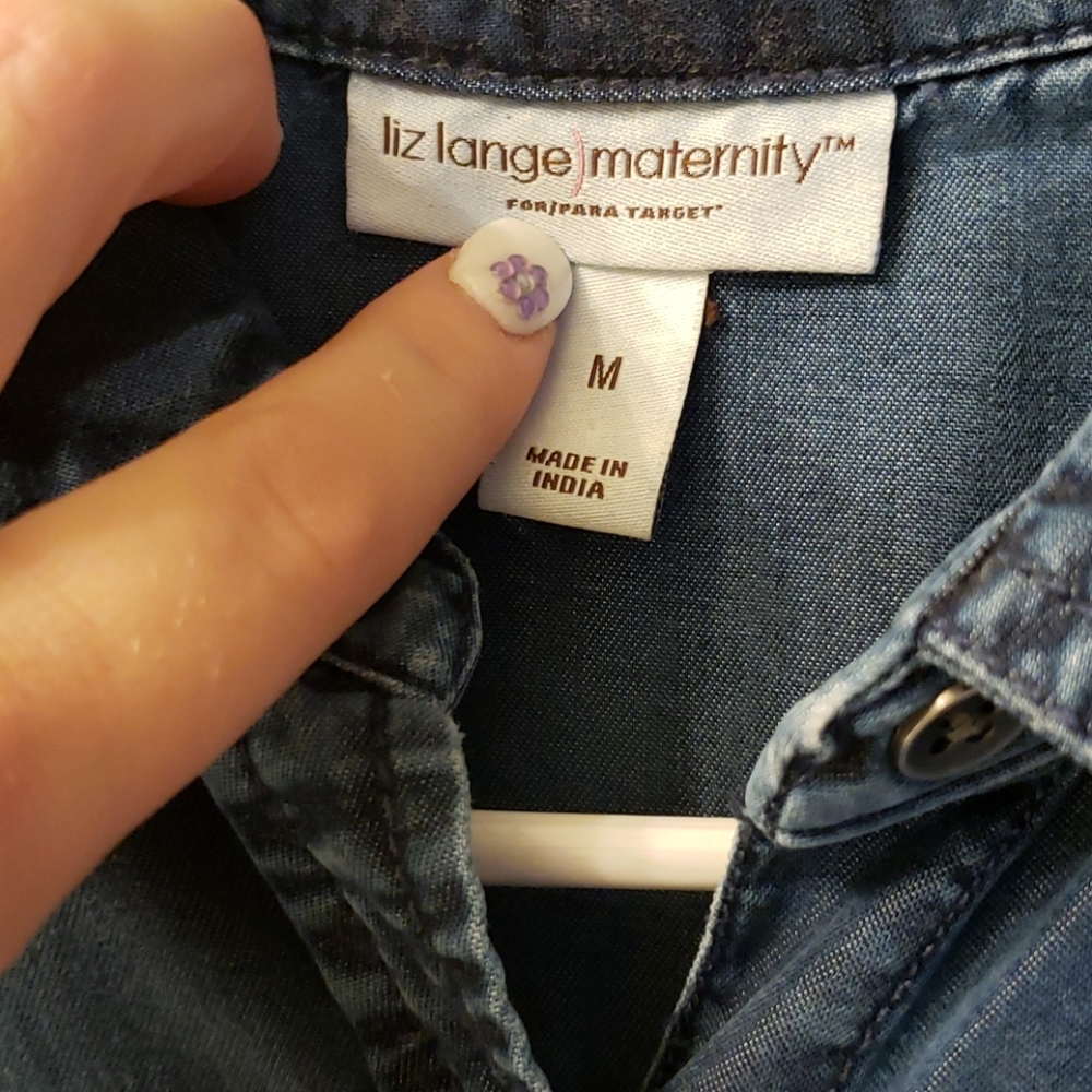 Maternity dress, jean dress, medium,  blue jean - Picture 4 of 7